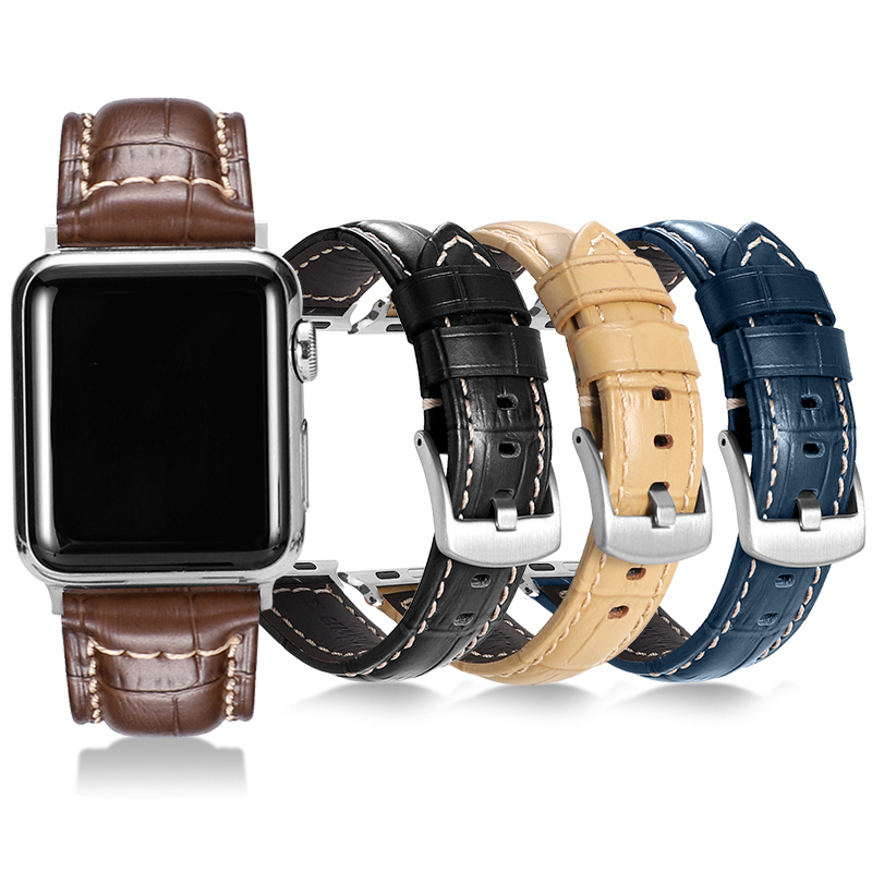 Apple Watch 9 SE 40 41 44 45 mm SpoM 台灣現貨 鱷魚紋錶帶 真皮錶帶 男士錶帶 表帶