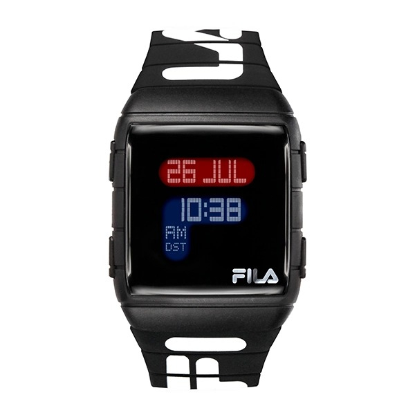 【FILA Watch】經典LOGO方形電子錶-帥氣黑/38-105-006/台灣總代理公司貨享兩年保固