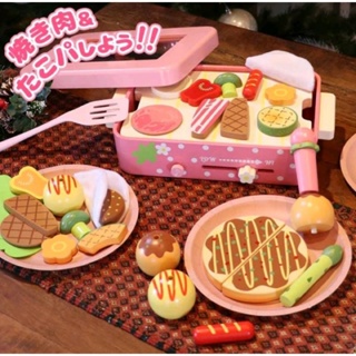 二手 Mother garden 大阪燒 鐵板燒 章魚燒 木製草莓廚房 扮家家酒玩具