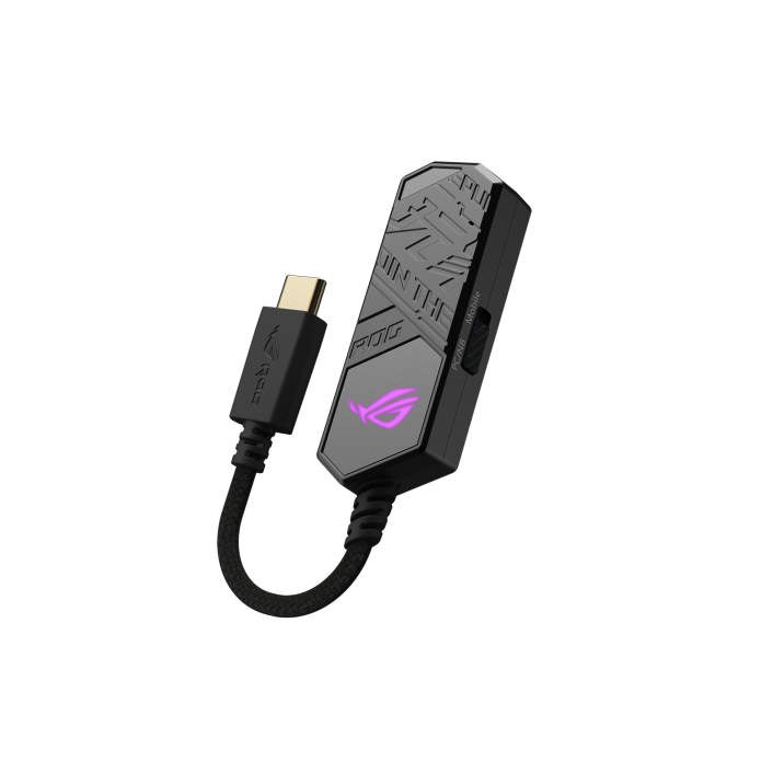 華碩 ASUS ROG Clavis 外接式音效卡 USB-C 轉 3.5 mm MQA解碼 AI降噪