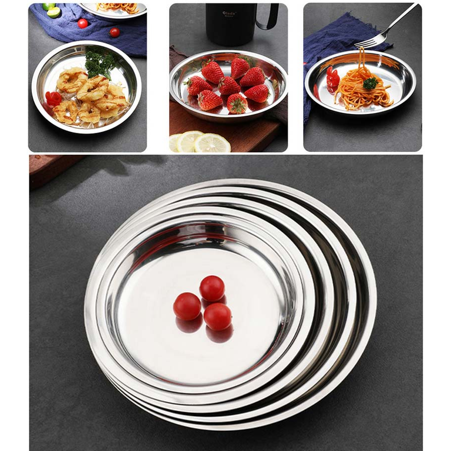 深菜皿 304不鏽鋼餐具 台灣製 不鏽鋼餐具 料理餐具 烤盤 圓盤 野炊餐具 露營餐具【餐10】