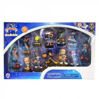 space jam-怪物奇兵印章公仔12入組 勒布朗 詹姆斯 華納 兔寶寶 豬小弟 經典卡通電影 模型 公仔