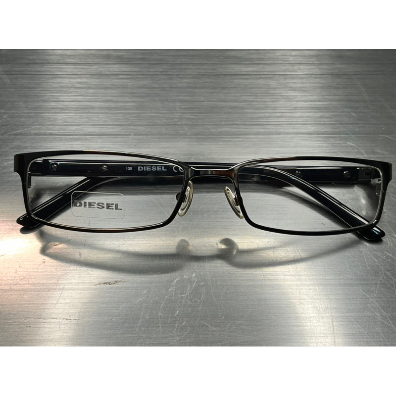 ［名品出清］DIESEL全新不鏽鋼真空電鍍眼鏡架➕1.56濾藍光透明鏡片