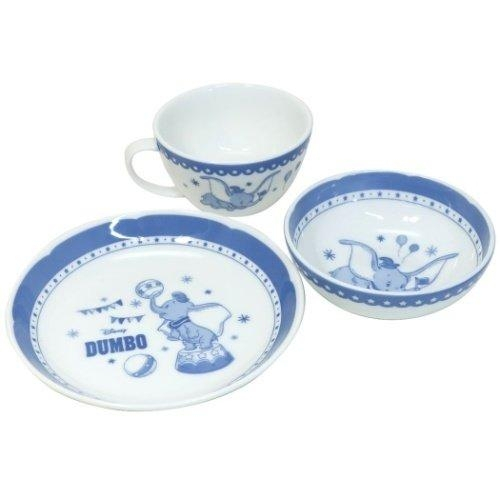 ♥小玫瑰日本精品♥ 迪士尼 小飛象 陶瓷杯碗盤 湯碗 盤子 咖啡杯 3入組 ~ 3