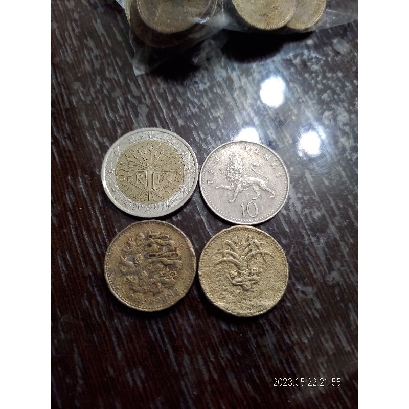 英國 1英鎊 義大利 法國 荷蘭 歐元 女王 稀有 錢幣 硬幣 紀念幣 再加碼送1枚小硬幣