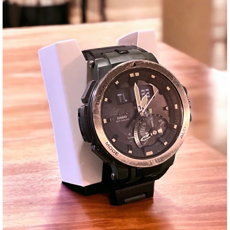 二手 卡西歐 CASIO PRO TREK PRW-7000 配純鈦黑錶帶