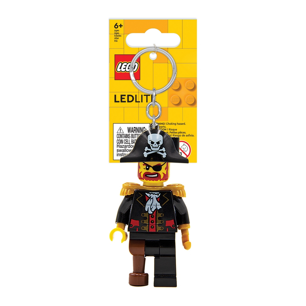 正版 LEGO 樂高鑰匙圈 紅鬍子海盜船長鑰匙圈燈 LED 人偶造型鑰匙圈燈 手電筒  WC03