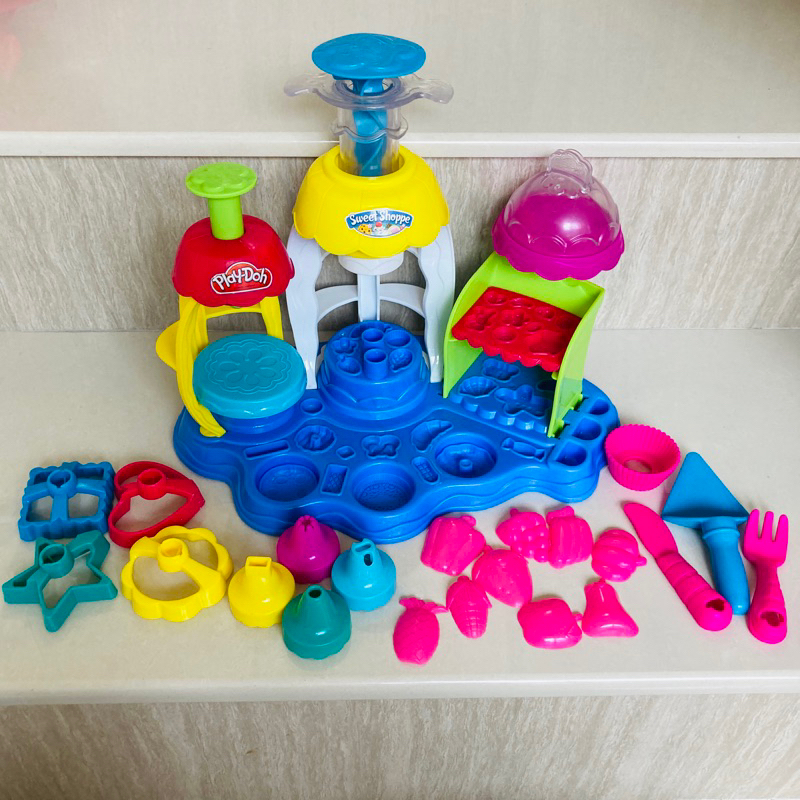 二手八成新 兒童玩具 Play doh 培樂多 奶油花烘焙遊戲組 DIY 黏土玩具組 模型 工具 手指運動 創意早教免運