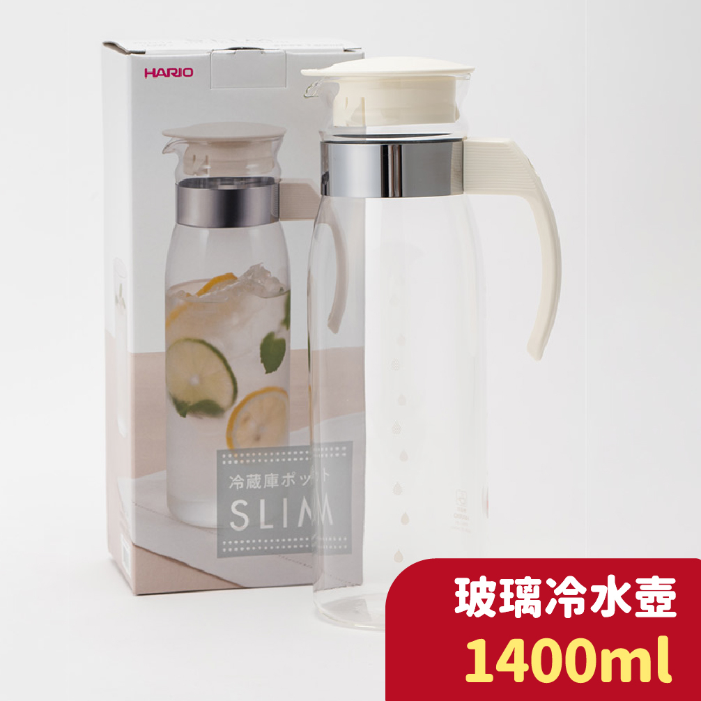 HARIO 玻璃冷水壺1400ml 咖啡壺 茶壺 檸檬水 果汁壺 花茶壺 日本製  RPLN-14OW