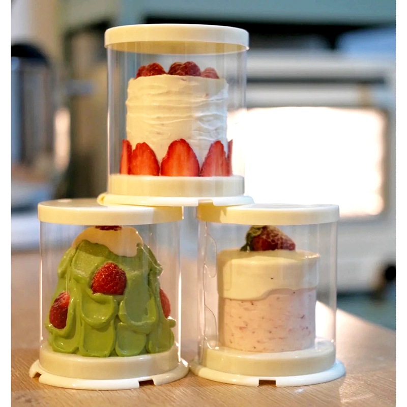 【芳焙】2寸迷你小蛋糕圓形透明包裝盒/可重覆使用ins紙杯蛋糕盒/法式西點甜品包裝盒子