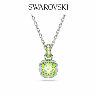 SWAROVSKI 施華洛世奇 Birthstone 鏈墜 方形切割 鍍白金色 八月綠色 誕生石