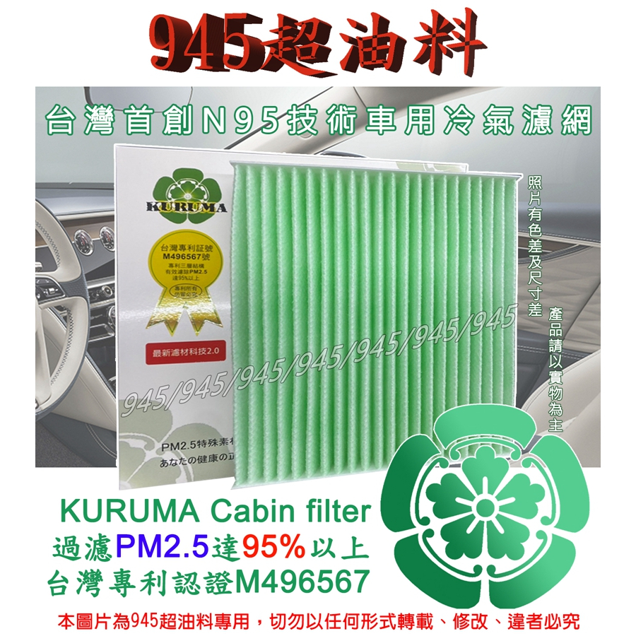 945油料 本田 HONDA FIT 2 3 4 07年後 隔離PM2.5 空調濾網 KURUMA 冷氣濾網