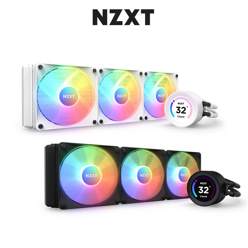 NZXT 美商恩傑 Kraken Elite 360 RGB 黑/白 水冷散熱器/2.36吋LCD冷頭/厚:5.3cm