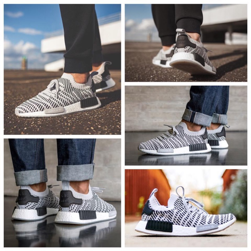 『球鞋瘋』ADIDAS NMD R1 STLT PK BOOST 白灰黑 斑馬 編織 慢跑鞋 CQ2387