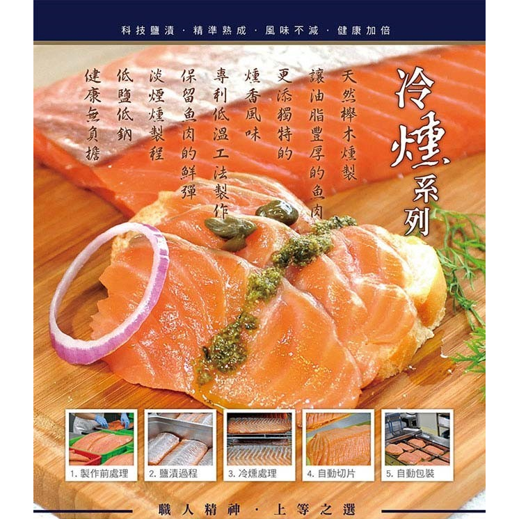 【DW鼎旺購物商城】 燻鮭魚 鮭魚 鮭魚片 鮭魚切片 冷燻鮭魚切片