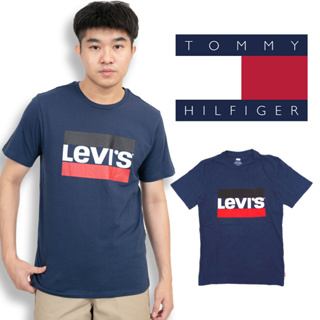版型適合亞洲人 法國旗 Levis 男版 短袖 T恤 Logo T 男女皆可 經典款 深藍 短T #7341