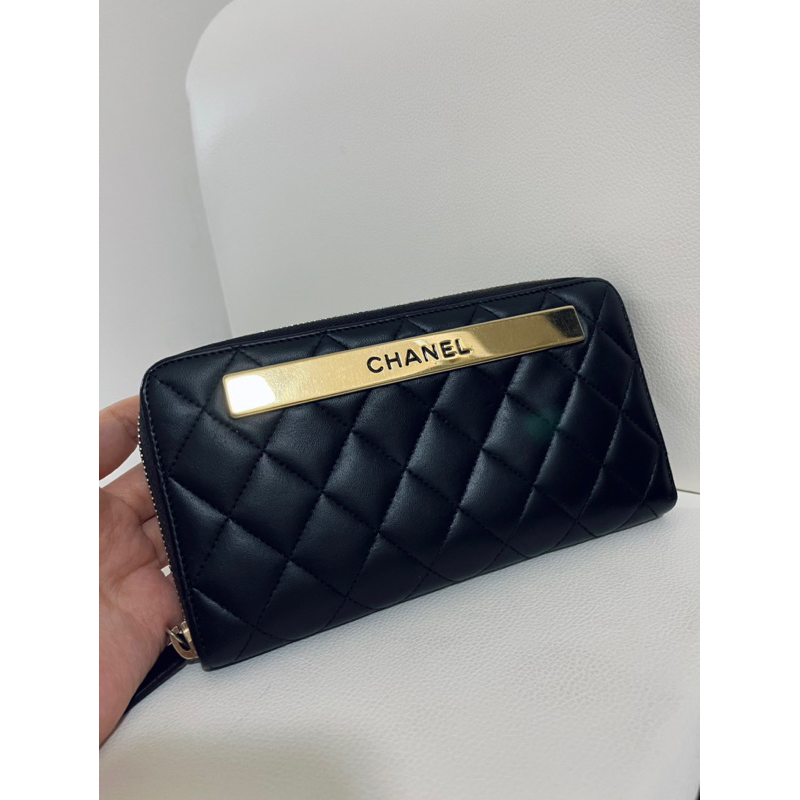 Chanel Trendy CC 黑色拉鍊長夾
