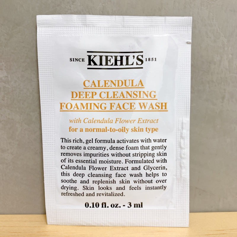 kiehl's 契爾氏 金盞花植物精華潔面泡泡凝露 洗面乳 3ml 試用包