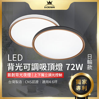 (聊聊享優惠)｜eCROWN LED吸頂燈 日輪款《臺灣專利》智慧遙控調光燈 客廳燈 房間燈 臥室燈 燈具 沐月燈飾