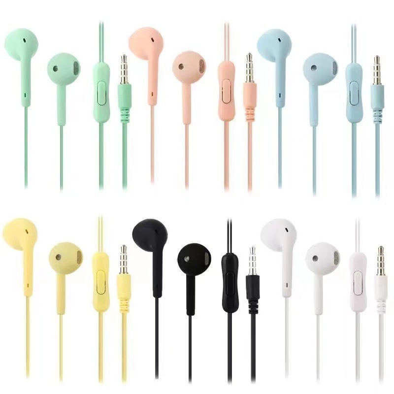 開發票 U19馬卡龍 有線耳机 帶麥 線控 插孔3.5安卓 蘋果  馬卡龍 入耳式 有線耳机 全通用型