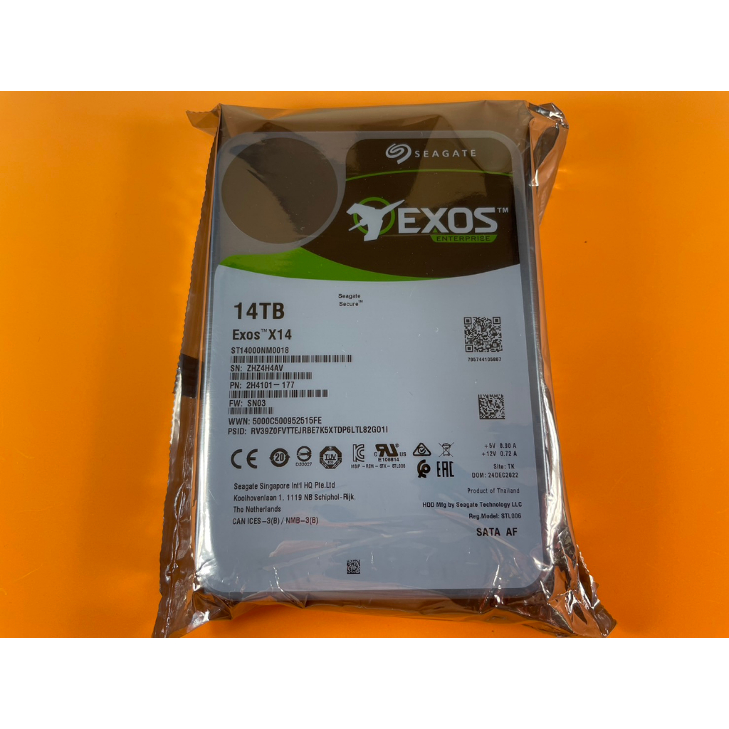 免運費**全新台北24小時內寄出** Seagate【Exos X14】14TB 3.5吋 企業級 / NAS硬碟