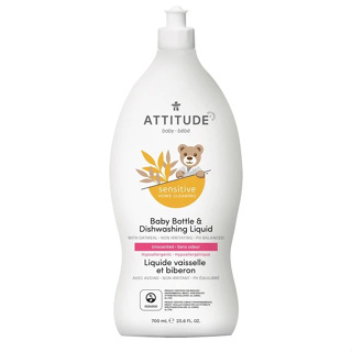 ATTITUDE艾特優-寶寶敏感肌膚奶瓶餐具洗潔精(無香精)700ml