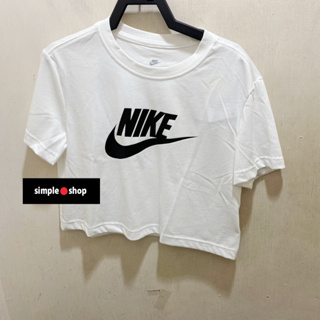 【Simple Shop】NIKE LOGO 短版 運動短袖 基本款 短袖 白色 女款 BV6176-100