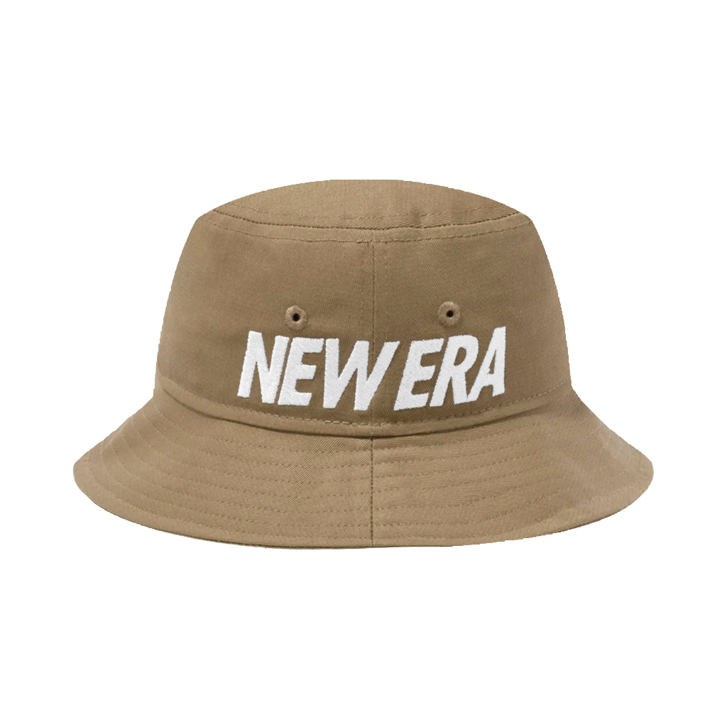 NEW ERA ESSENTIAL 側邊NEWERA大Logo電繡 卡其 漁夫帽 平頂漁夫帽【TCC】