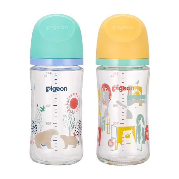 PIGEON 貝親 第三代母乳實感玻璃奶瓶240ml(彩繪款)-北極熊/動物園【佳兒園婦幼館】