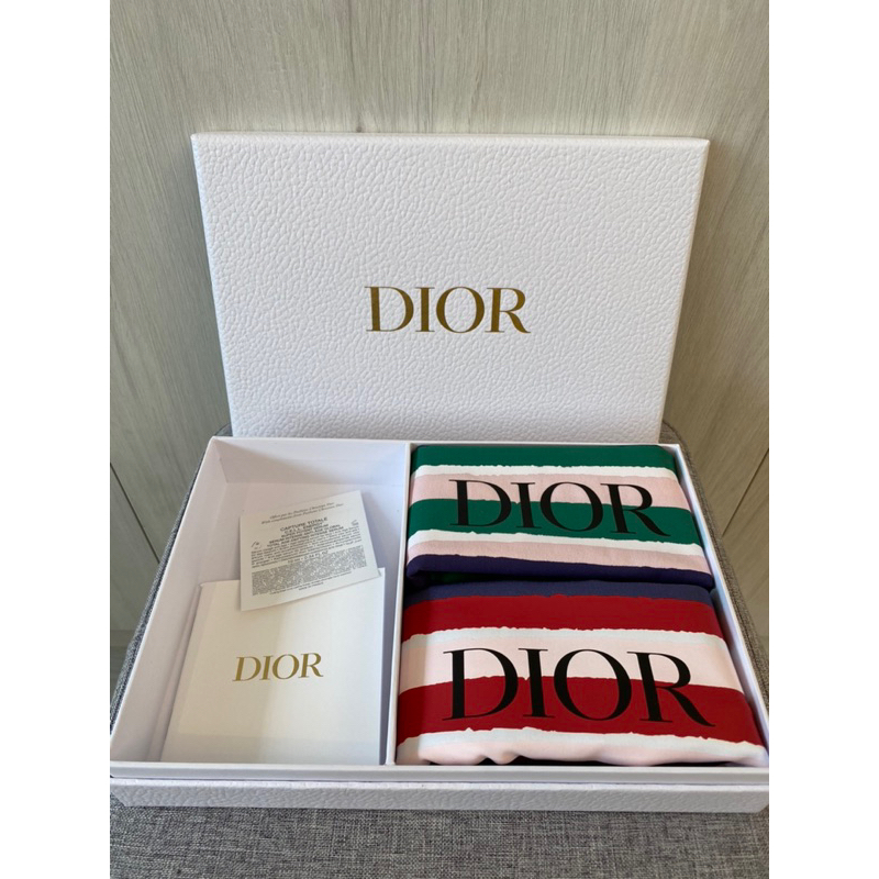 Dior附白色禮盒 雙色束口袋