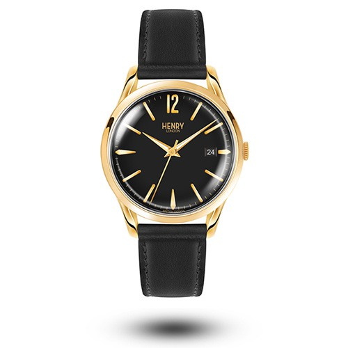 HENRY LONDON英國設計師品牌手錶 | HL39-S-0176 黑金 復古造型手錶