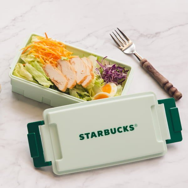㊣星巴克 星巴克餐盒-薄荷綠 單售餐盒不包含圖片上的餐具及餐點 便當盒 將將星正貨 Starbucks