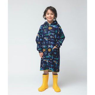 日本Wpc. 湛藍世界M 空氣感兒童雨衣/防水外套 附收納袋(95-120cm)