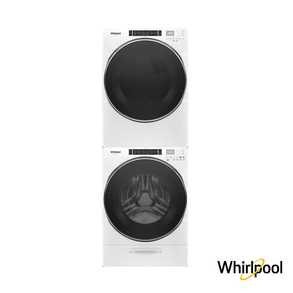 美國Whirlpool 8TWFW8620HW+8TWGD8620HW(天然氣) 洗烘堆疊