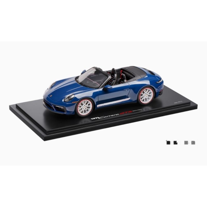 《新品》保時捷德國生產911 Carrera GTS藍色敞篷限量版 1/18模型車