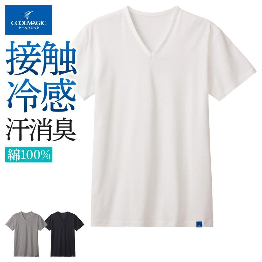 『Any Door』【現貨】日本進口-GUNZE COOL MAGIC男款天然涼感短袖V領T恤