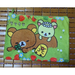 Rilakkuma 拉拉熊 絨毛 毛絨 拉鏈袋 資料夾 收納袋 資料袋 收納夾 文件袋 化妝包 化妝袋 文具