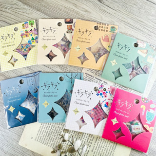 【摸鼻子文房具】日本World Craft．キラキラ 閃亮系列貼紙包 第2彈 透明PET/金箔貼紙 整包/分裝