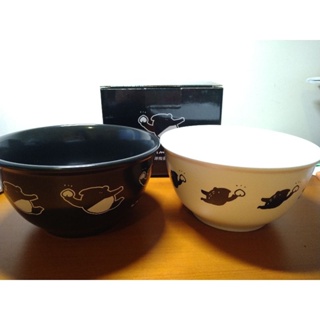 ［LAIMO］黑白甲陶瓷餐碗組 碗 黑色 白色