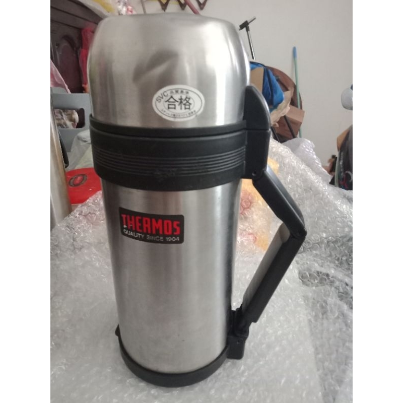 二手 膳魔師 THERMOS 1800cc 手提式不銹鋼瓶 保溫 保冷，外出旅行好用