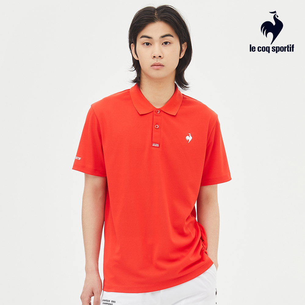 【LE COQ SPORTIF 法國公雞】經典短袖POLO衫-男女款-紅色-LKR23542