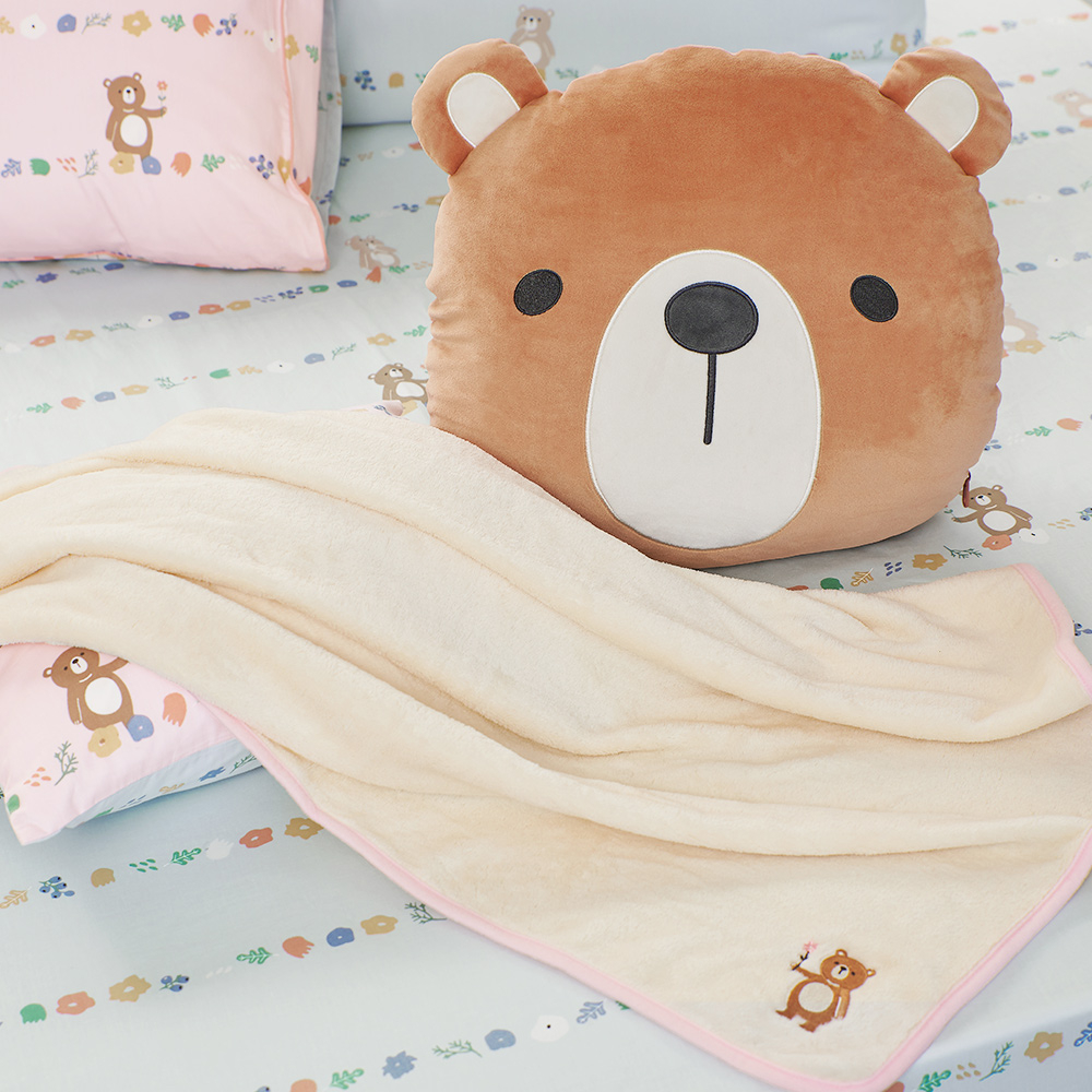 全新新品遠東集團 FET  La mode寢飾 熊麻吉造型兩用抱枕毯 彌月禮最佳選擇