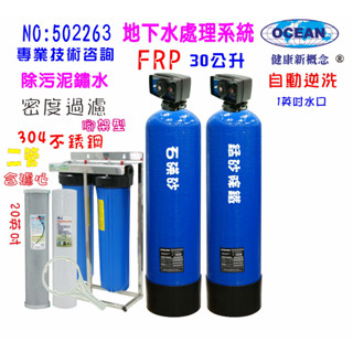 汙泥水處理30公升全自動控制除鐵鏽自動石碤砂除汙淨水器貨號502263