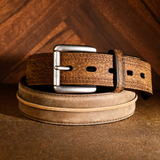 【MF select】 Ariat 粗獷靴式車縫飾邊 真皮皮帶 牛皮皮帶 西部牛仔皮帶 男皮帶 中性皮帶