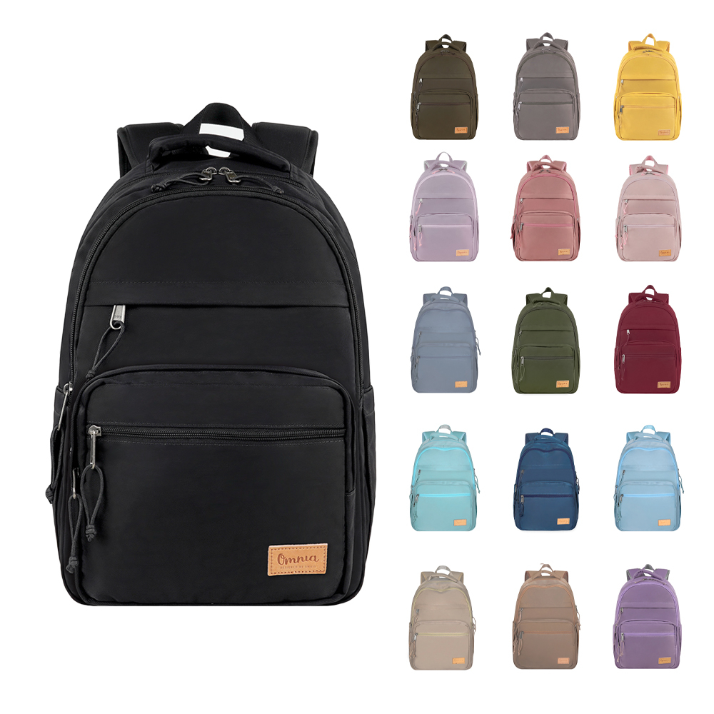【OMNIA】輕旅行大容量收納款筆電後背包(共18色)