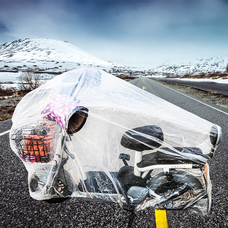 一次性透明摩托車車衣PE薄膜自行車罩防雨防塵電瓶車車罩