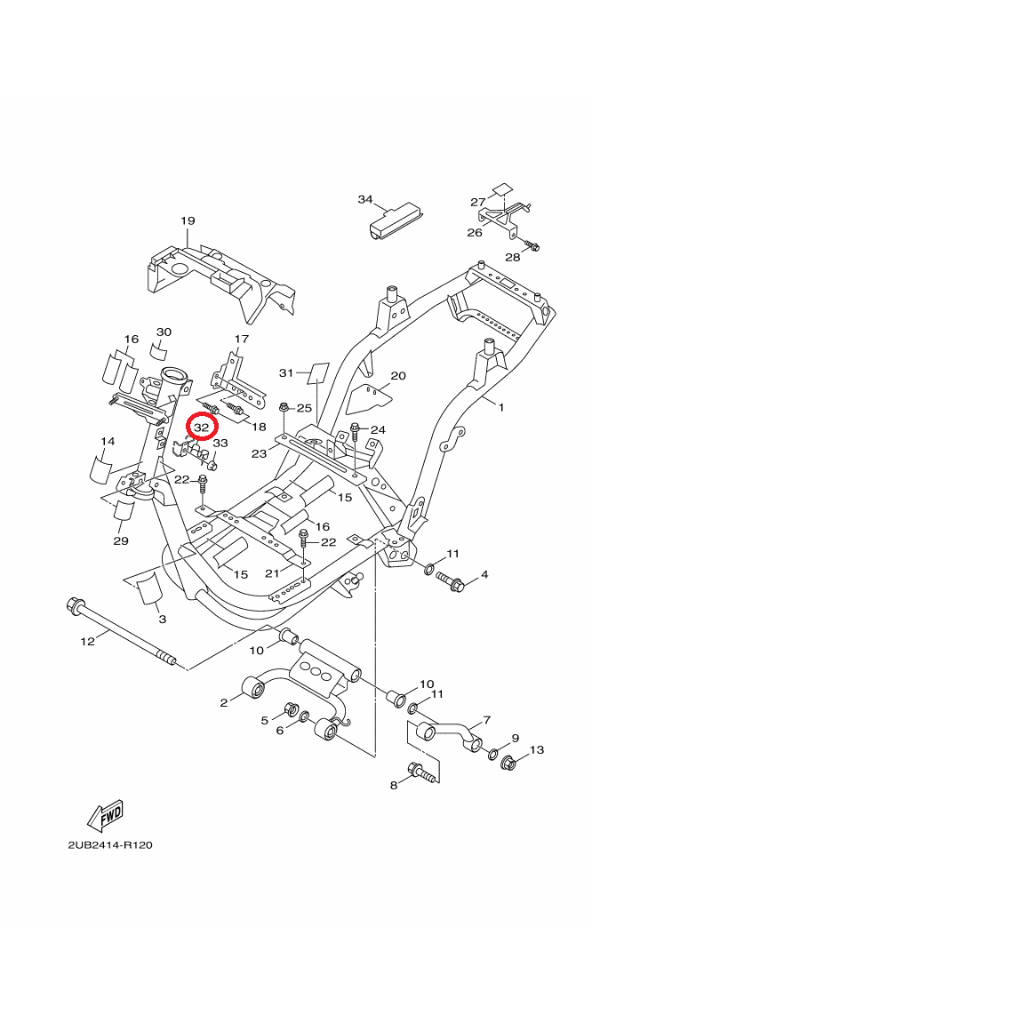 YAMAHA 原廠 新勁戰 四 五 代 BWSR 固定座 鋼索座 料號：2JS-F5886-00