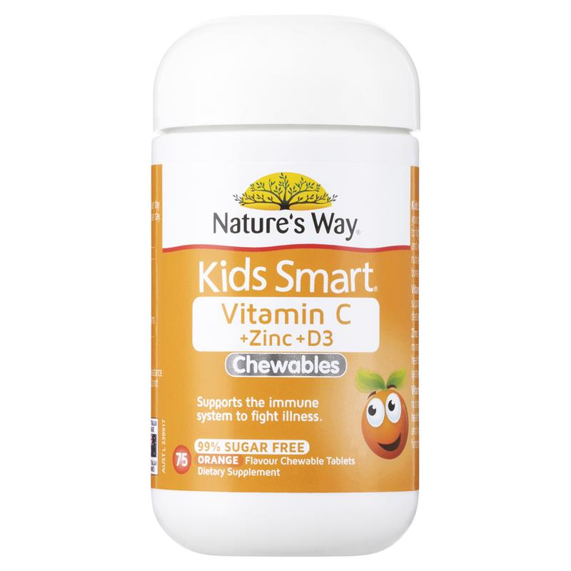 🎐黃小姐的異想世界🎐428-Nature's Way Kids Smart 維生素 C + 鋅 + D 75 片咀嚼片