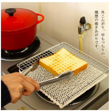🍄☆日本製  陶瓷板遠紅外線烤網 👉家用露營車泊好用 - 遠火外線效果的燒烤網 烤魚、烤土司、烤蔬菜
