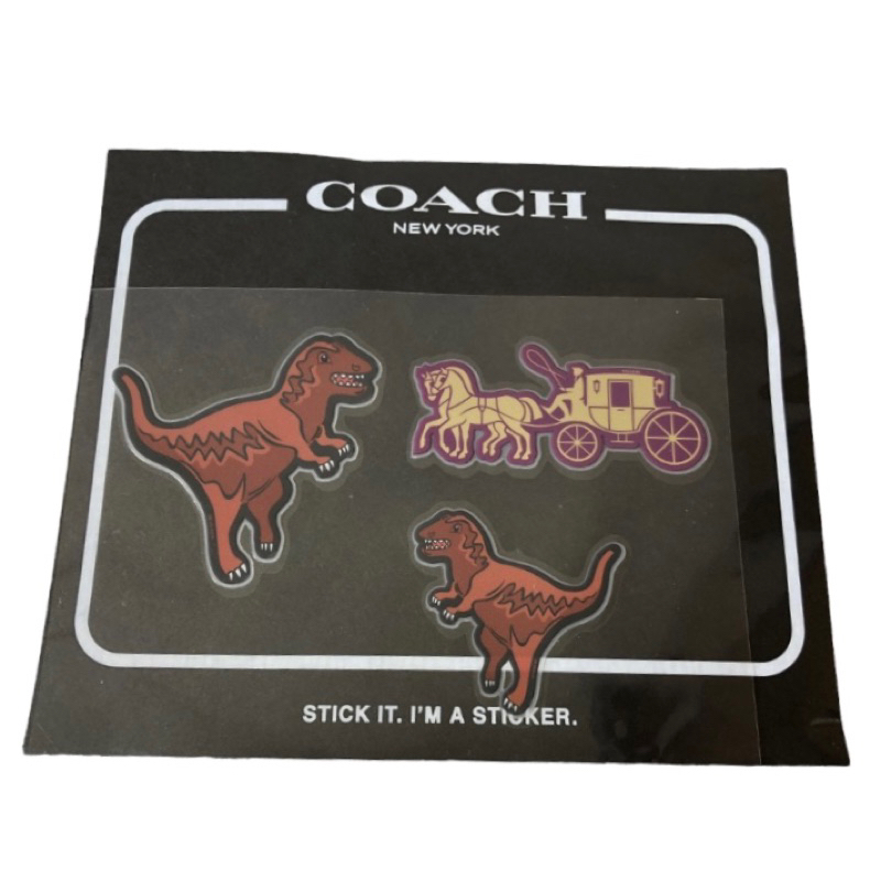 專櫃 Coach 周邊商品 防水貼紙 馬車 恐龍 logo 貼 墊板 滑鼠板 文具